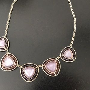 Purple and gold accent necklace